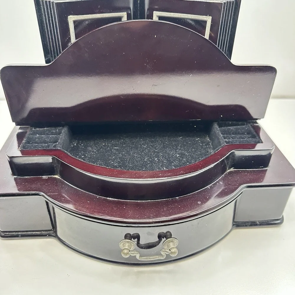 Jewelry Music Box That Plays Memory From Cats 2 Compartments and Picture Frames